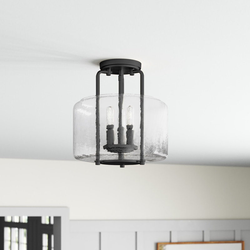 Plafonnier semi-encastré cylindrique 11,38 po Dottie, Noir