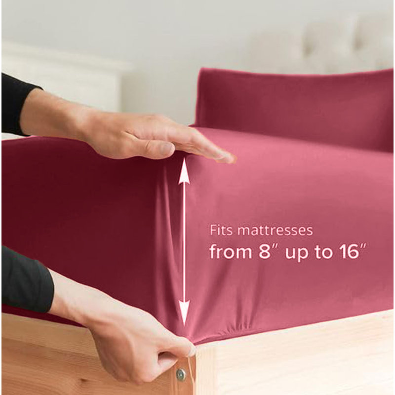  Ensemble de draps en rayonne de bambou 4 pièces Premium Luxury, Ensemble de draps pour lit simple avec deux taies 