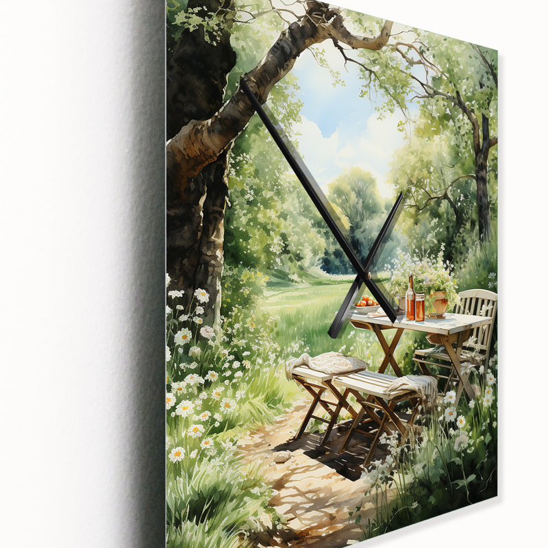 Food Picnics Tranquil Retreat V - Horloges de cuisine pour aliments et boissons, H 32 po x l 24 po x P 1 po