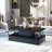Coffee Table Cocktail Table Modern Industrial Design with LED lighting, 16 colours with a remote control (Black)
