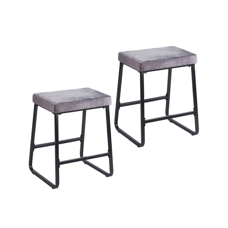 Velmon 24.02'' Bar Stool, Dark Gray