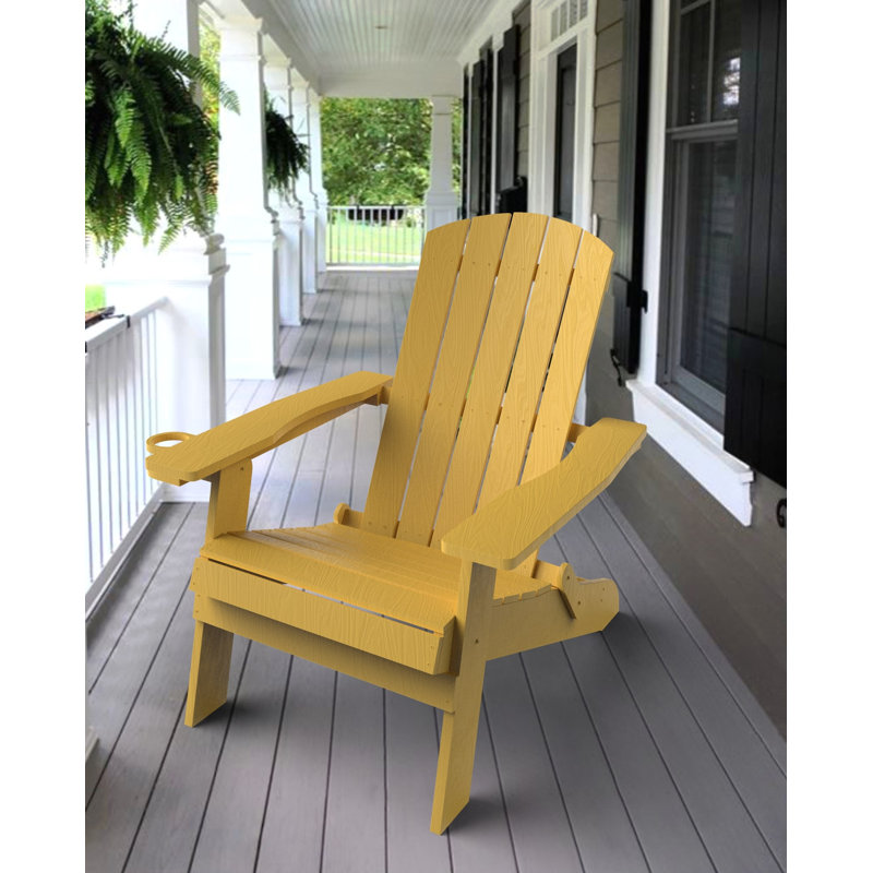 Chaise Adirondack pliante en plastique Tranquilo Depot, Jaune