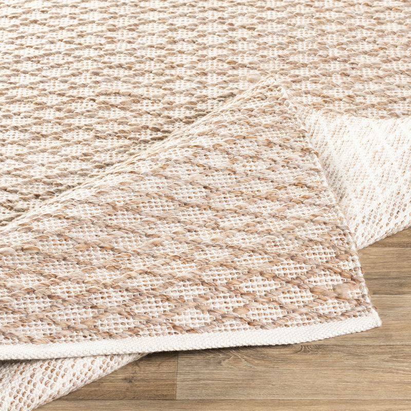 Petra Trellis Handmade Flatweave Area Rug, Rectangle 2' x 3', Tan/Beige