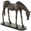 Brouwer Polystone Horse Decorative Bronze Sculpture with Brushed Gold Accents and Black Oval Base