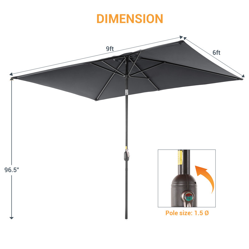 Parasol 108,2 po Sevena, Gris anthracite