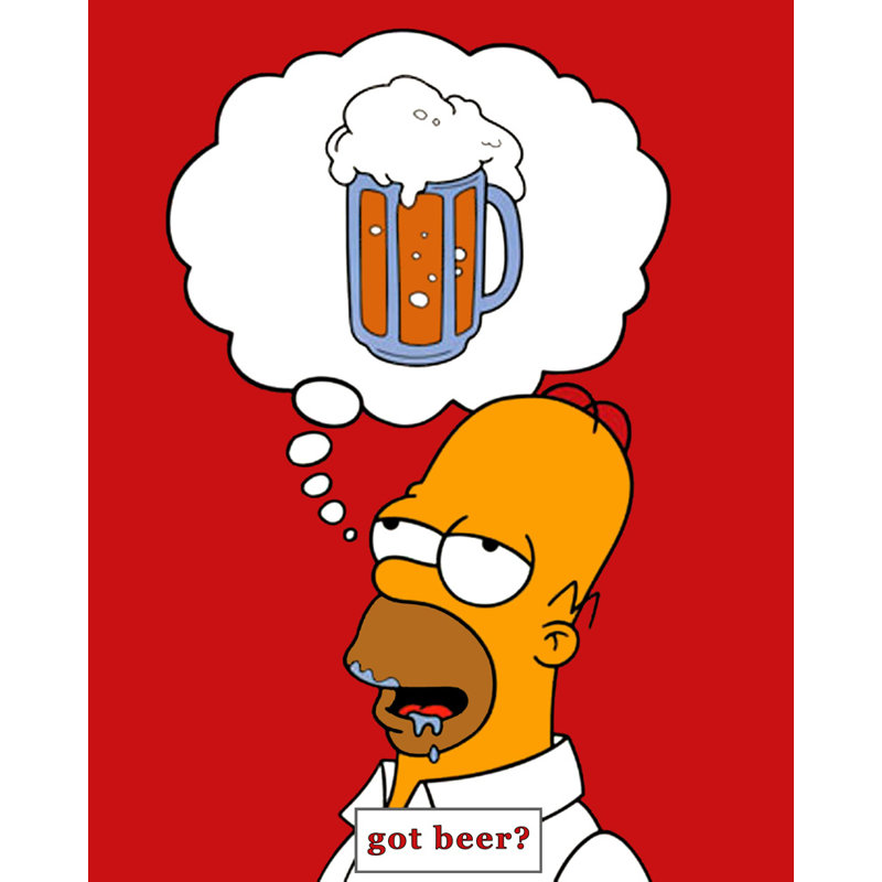 Les Simpsons - Homer Got Beer, H 24 po x l 19 po