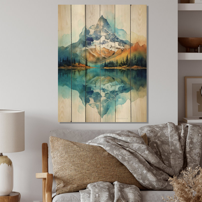 «Jazzilyn Calming Mountain Riverside III», reproduction sur bois, H 40 po x l 30 po x P 0,78 po