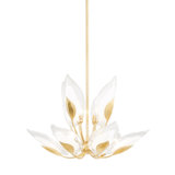 Blossom 10 Light Chandelier - Gold Leaf Finish - Clear Glass