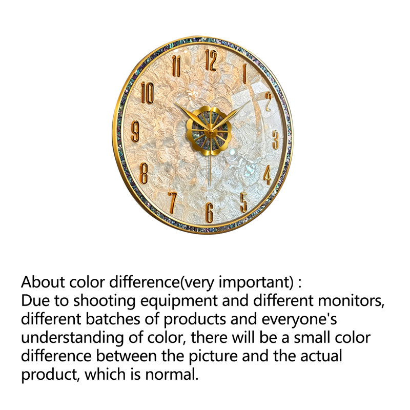 Simple Modern Alloy & Colorful Shell Wall Clock