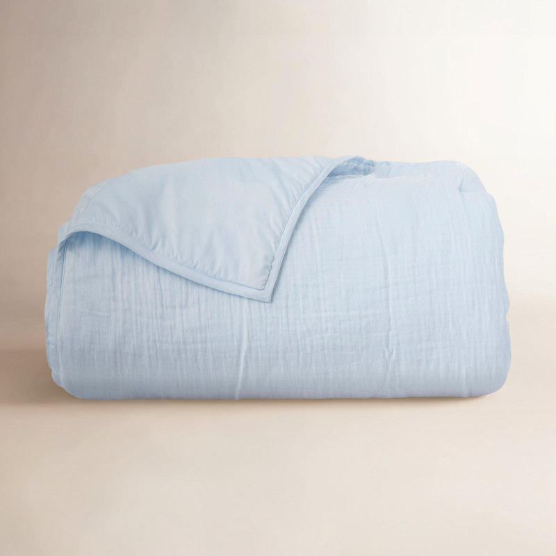 Couverture en coton Alle, Grand, Bleu poudré