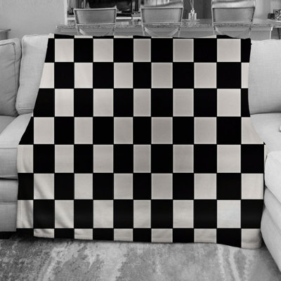 Checkered Tartan Fleece Throw