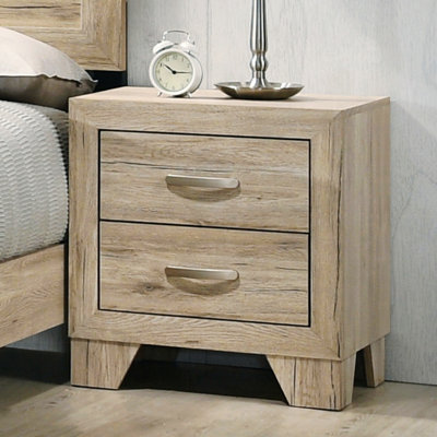 Table de chevet 2 tiroirs pour la chambre à coucher, table d'appoint en bois pour la maison