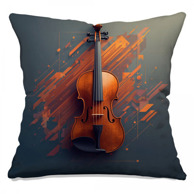 Abstract Violin Art Double Sided Throw Pillows