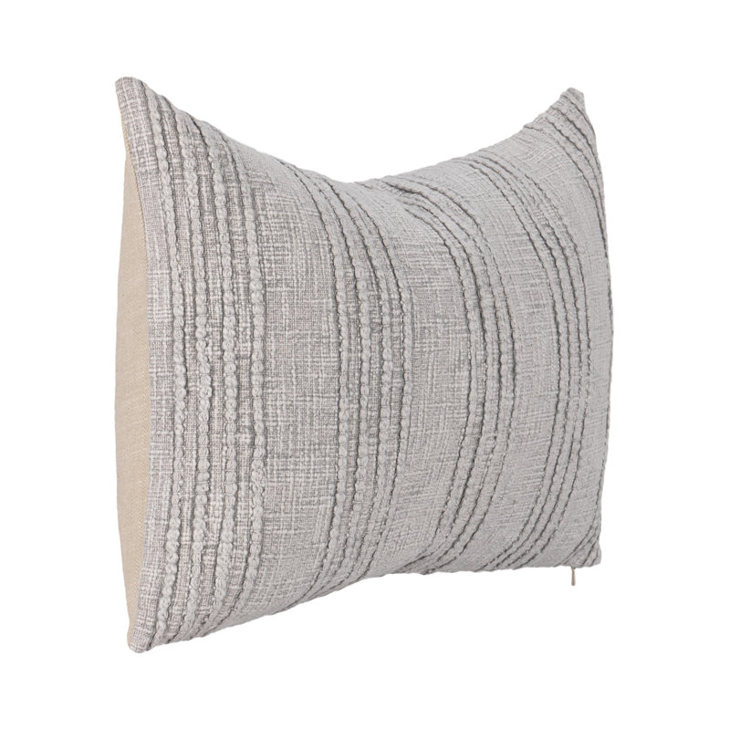 Gratitude Indoor/Outdoor Pillow Cover & Insert, Rectangle 14"H x 20"W, Gray