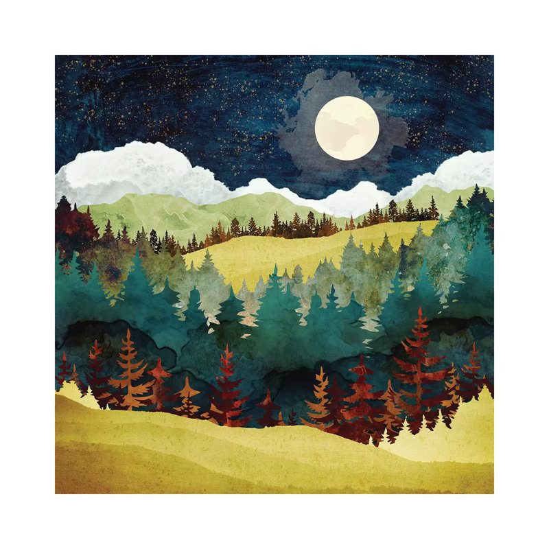 Lune d'automne - imprimé, Toile tendue, H 18 po x l 18 po x 1,5 po