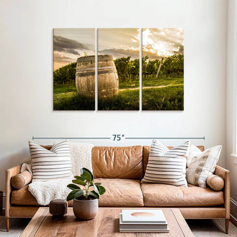 Tonneau Yarlin dans un vignoble de Pesaro, H 36 po x l 57 po
