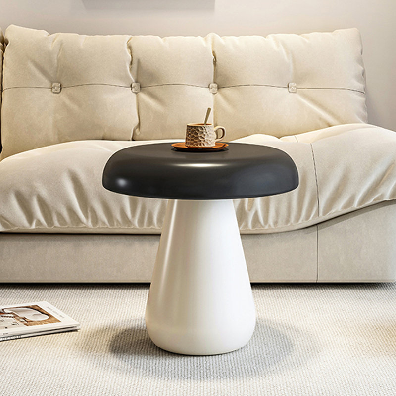 Table de bout en bois manufacturé moderne, Black, Blanc