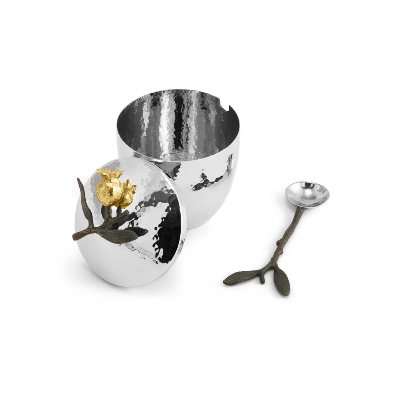 Pomegranate Sugar Pot w/ Spoon
