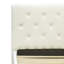Ensemble de lit double 2 pièces - Base de lit capitonnée - Tête de lit tapissier en tissu de velours blanc lin et table de chevet à finition bourgogne-2096355766-2096355765