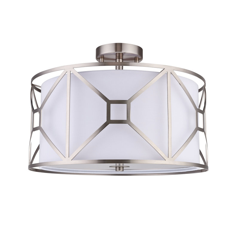 Hultgren LED Semi Flush Mount, 8.5" H x 17" W x 17" D, Satin Nickel