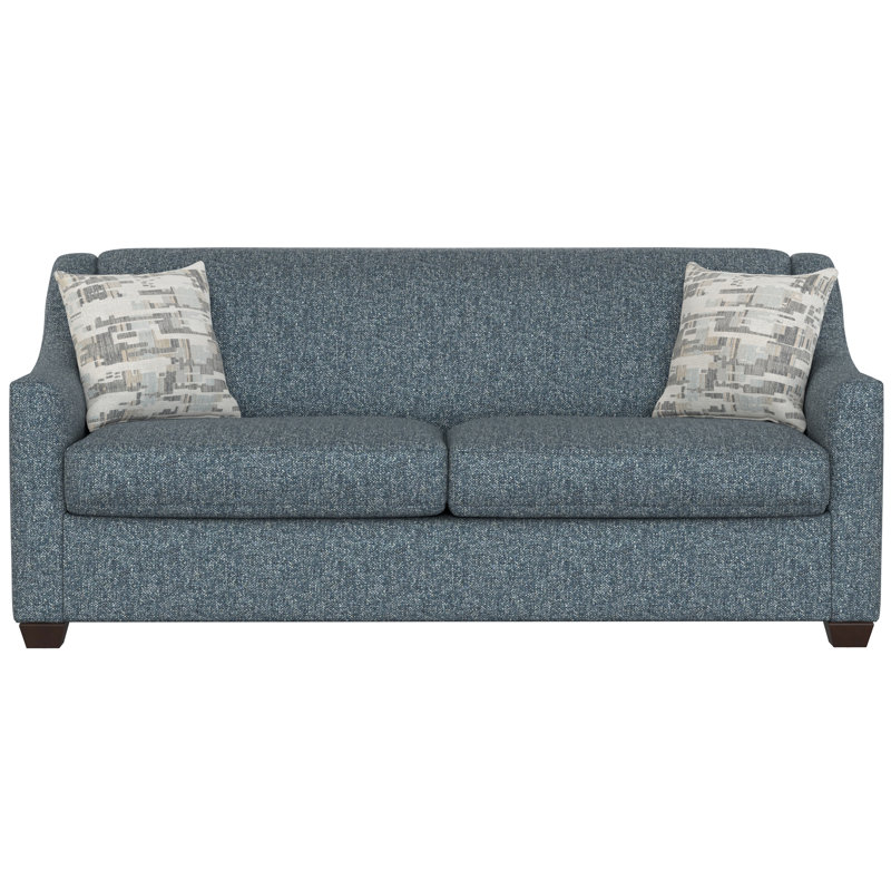 Leo Queen Sleeper With Memory Foam Mattress, Memory Foam, No Nail Head Accents, Slate Blue Polyester