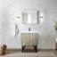 Meuble-lavabo rustique l 30 po x P 20 po avec plateau en marbre de culture et robinet en métal, miroir de 28 po-130629018