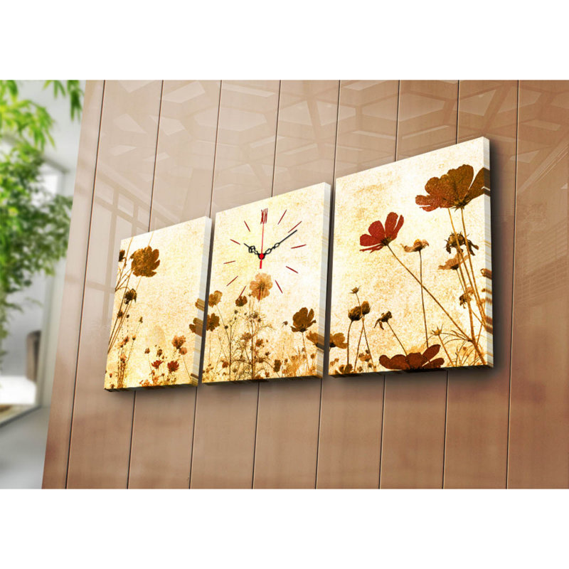 Ensemble d'horloge murale 3 pièces Elegant Structure robuste en bois à 100%, épaisseur: 1,2 po | Parfait pour la décoration intérieure et les intérieurs modernes, conception unique