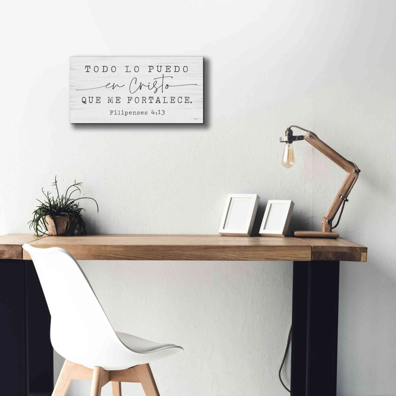 «Philippians 4,13 espagnol» par Lux + Me Designs, estampe numérique sur toile, H 12 po x l 24 po x P 0,75 po