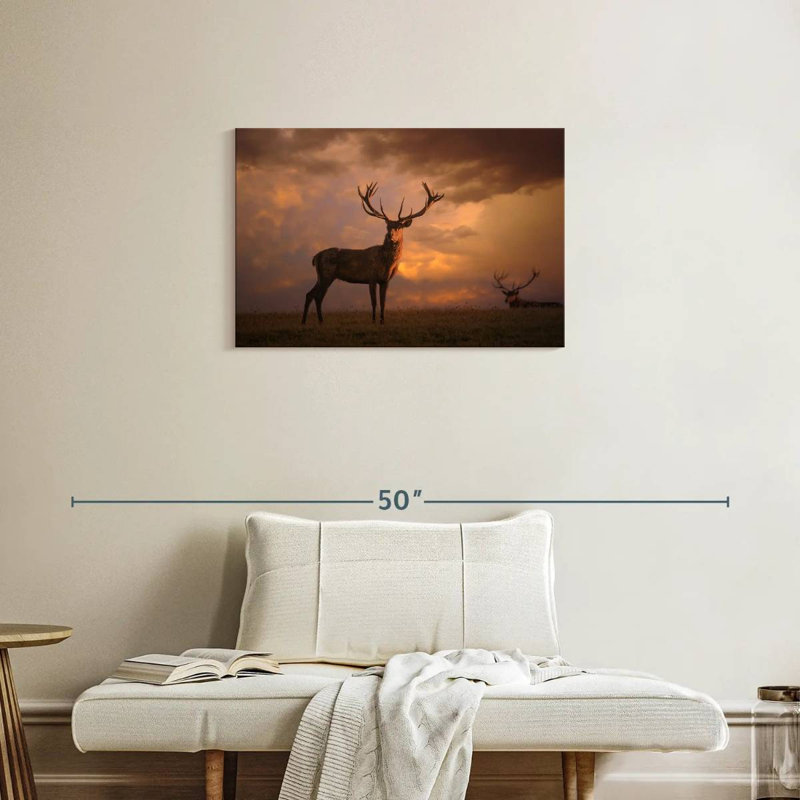 Brampt Sunset Deer, 20" H x 30" W