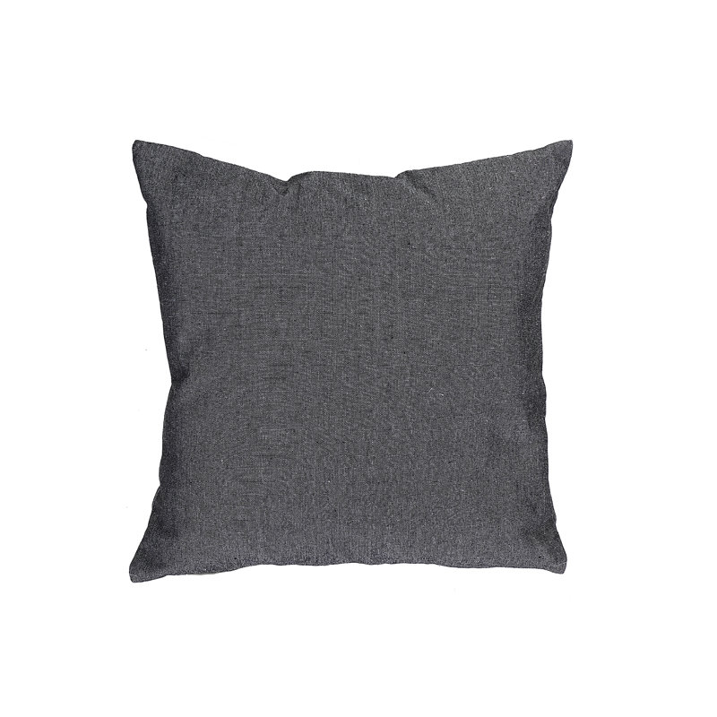 Coussin Chambray avec fermeture à glissière, Noir
