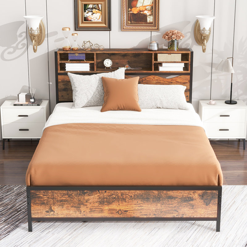 Yasira Metal Storage Bed, Queen
