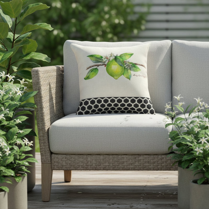 Coussin décoratif à motif de fruits Grove 12 po x 12 po