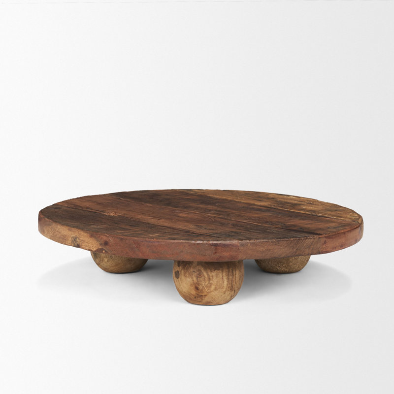 Grand plateau en bois massif récupéré Kerra, H 3 po x l 14 po x P 14 po