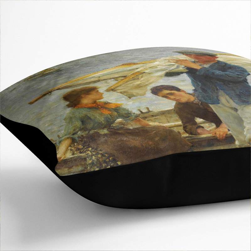 Square Cushion, 55cm H x 55cm W x 20cm D, Black