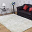 Tapis Sanford à poils longs tuftés à la main en polyester écologique - 120 x 170 cm, rectangulaire, blanc, motif uni, épais et antidérapant, idéal pour le salon et la chambre.-82551678