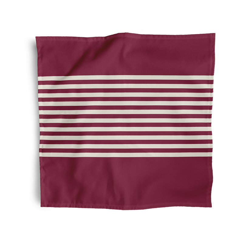 Krystl Polyester Striped Square Napkin, Red