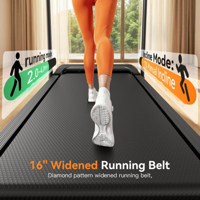 Treadmill Folding Walking Pad with 12% Incline and Handlebar