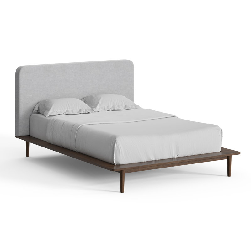 Alab Upholstered Platform Bed, Walnut, Full / Double