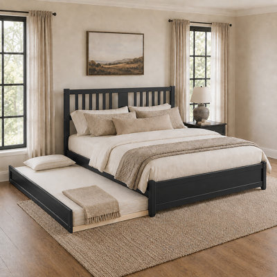 Graham Wood Platform Bed with Trundle