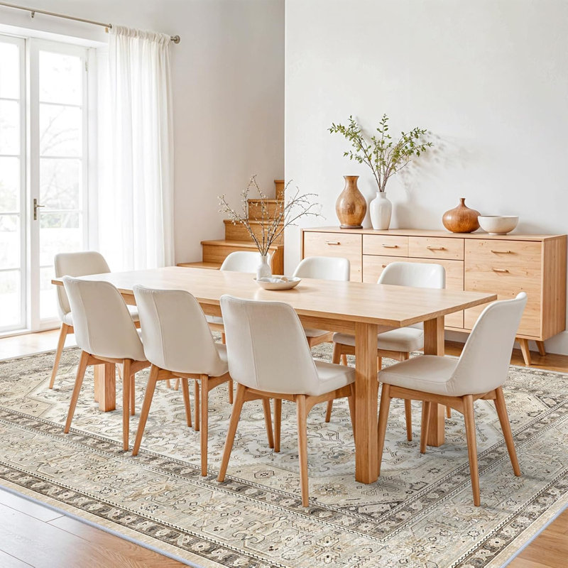 Rug Kitchen - Hallway Non Slip Washable Oriental Soft Indoor Neutral Carpet for Entry Bedroom Farmhouse Low Pile Stain Resistant Hall Rugs Long Thin Front Door Mat - Ivory