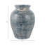 Élégant vase en terre cuite à fleurs avec finition patinée - forme classique parfaite pour la salle à manger - grand vase de table pour la décoration intérieure - bleu