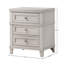 Table de chevet 3 tiroirs liés - bois massif gris et 3 avec fusion