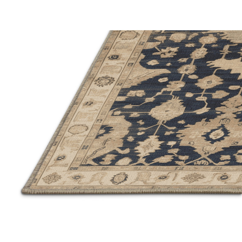 Machine Washable Overdyed Brown Area Rug, Round 7'