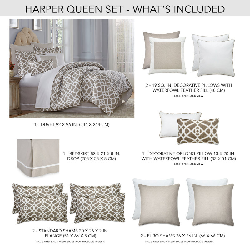 Harper 9-Piece Queen Comforter Set - Natural, Queen Comforter + 8 Additional Pieces