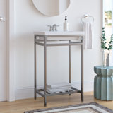 Arverne Stainless Steel Open Console 21" Single Bathroom Vanity Set