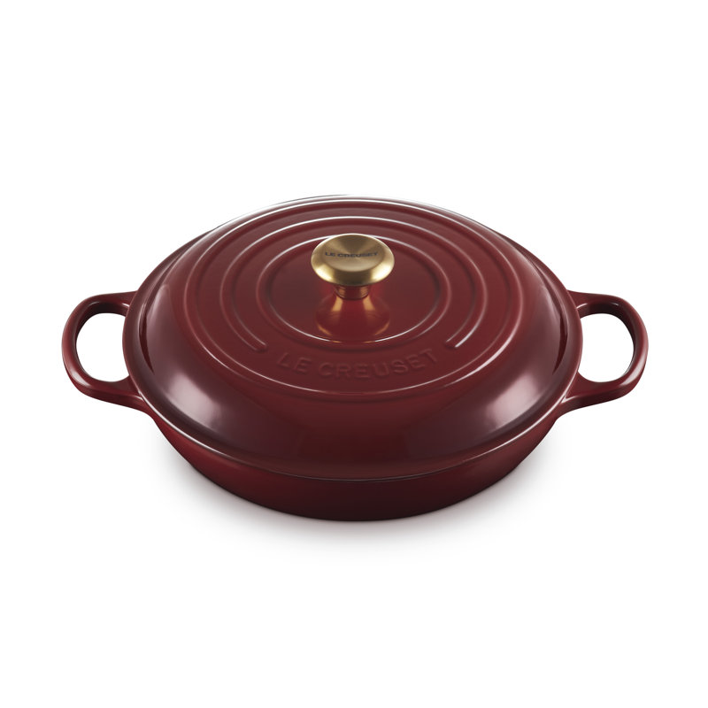 Le Creuset Cast Iron Shallow Casserole, 30cm / 3.5L, Garnet