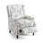 Upholstered Classic Wing Back Manual Push Back Recliner With Naihead Trims And Solid Vase-Shape Wooden Legs-1203964012