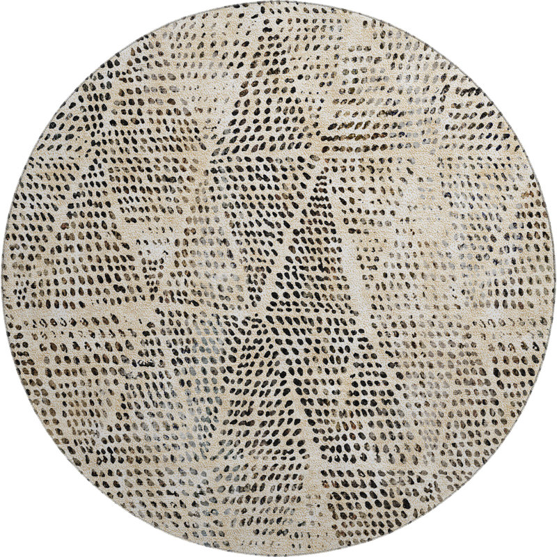 Premium Machine Washable Cerrito AMF591 Beige Rug, Round 8'