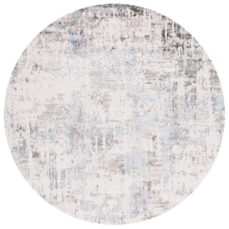 Bel Air Performance Abstract Rug, Round 6'7"