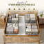 Lit plateforme de style champêtre avec tête de lit haute, station de recharge et 4 paniers de rangement, sommier non requis-698272736-698272743